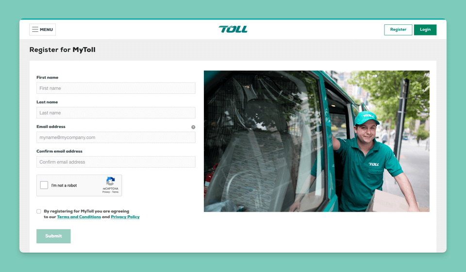 Register for MyToll image